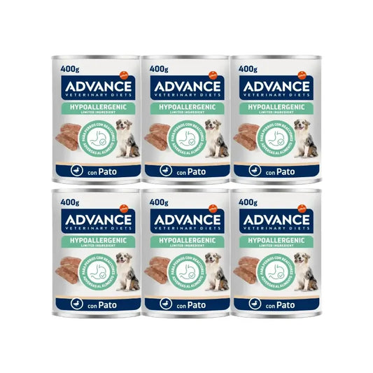 Advance Nassfutter für Hunde, mit Ente, Einzelportionen, 6 x 400 g