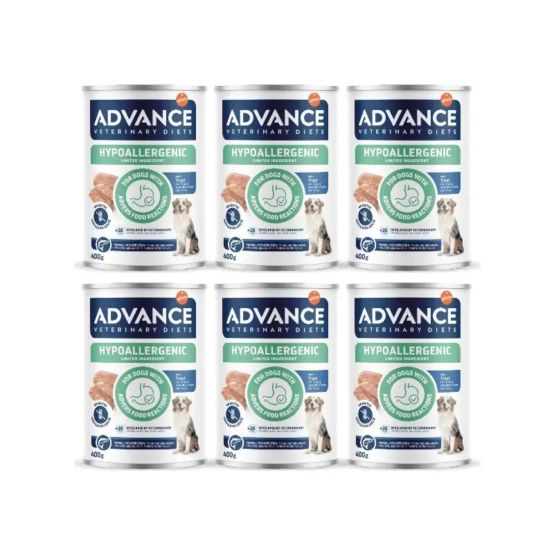 Advance Nassfutter für Hunde, mit Forelle, Einzelportionen, 6 x 400 g