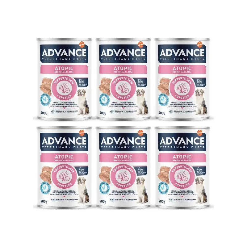 Advance Nassfutter „Support Skin“ für Hunde (Medium/Maxi), Einzelportionen, 6 x 400 g