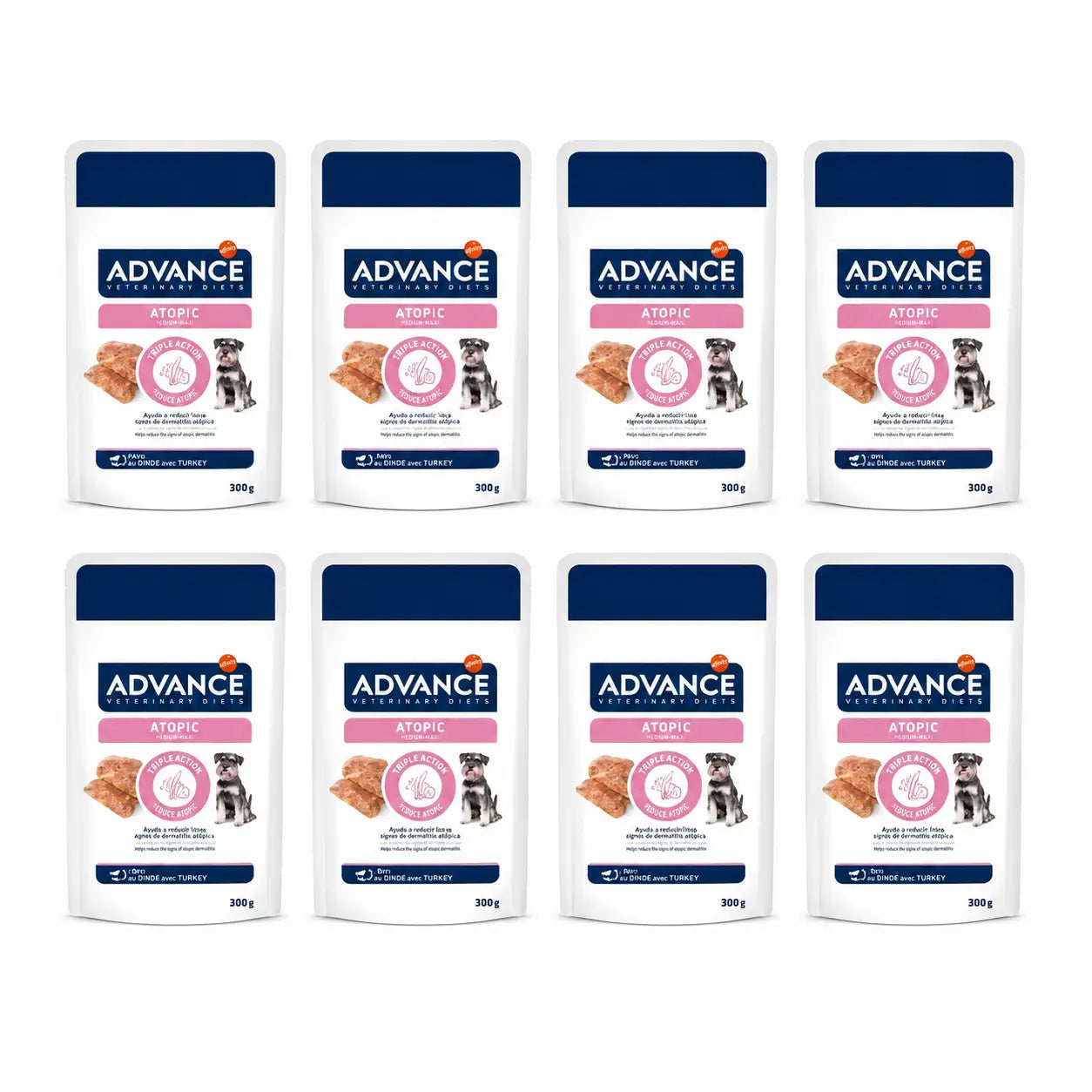 Advance Nassfutter „Support Skin“ für Hunde, Mini, Einzelportionen, 8 x 150 g