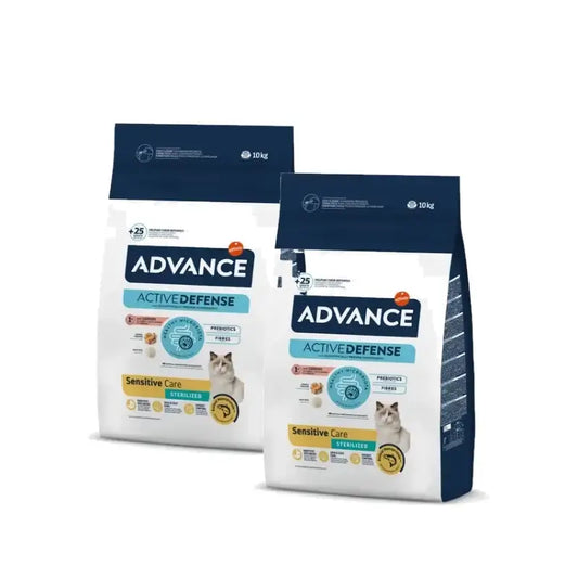 Advance Feline Adult Sterilisiert Sensitive, 2er-Pack à 10 kg, Katzenfutter