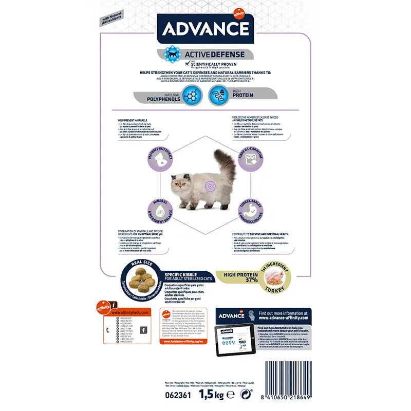 Advance Feline Sterilised Hairball 1,5Kg, Katzenfutter