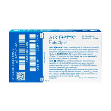 Air Optix Plus Hydraglade Monatliche sphärische Kontaktlinsen, 3 Stück
