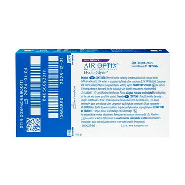 Air Optix Plus HydraGlyde Multifokale Monatslinsen, 3 Stück