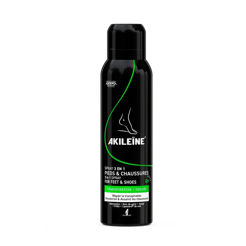 Akileine 3-in-1-Spray für Füße und Schuhe, 150 ml
