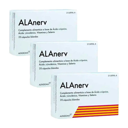 Alanerv Pack Nahrungsergänzungsmittel, 3 x 20 Weichkapseln