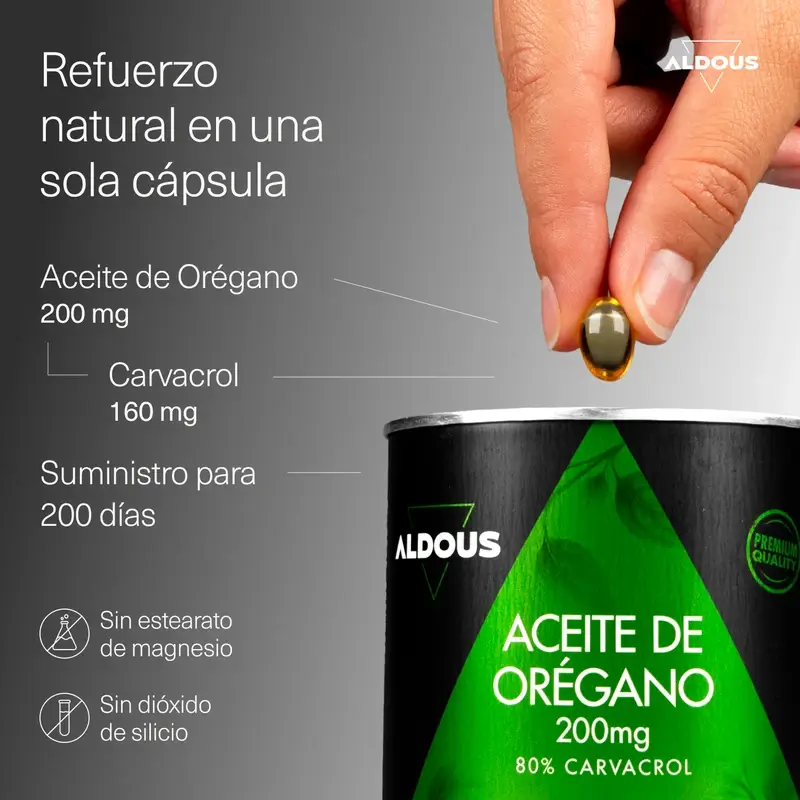 Aldous Bio Oregano Öl, 200 Perlen