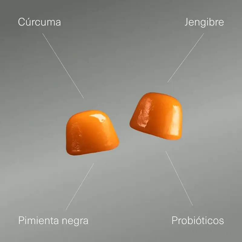 Aldous Bio Kurkuma mit Ingwer & Schwarzem Pfeffer + Probiotika, 120 Gummibärchen