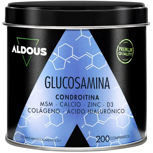 Aldous Bio Glucosamin, Chondroitin, Msm, Kollagen, Hyaluronsäure, Zink, Kalzium und Vitamin D3, 200 Tabletten