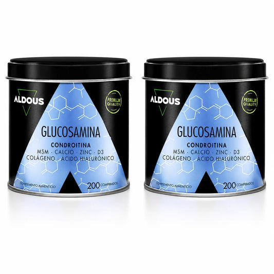 Aldous Bio Glucosamin, Chondroitin, Msm, Kollagen, Hyaluronsäure, Zink, Kalzium und Vitamin D3, 200 Tabletten, Packung 2