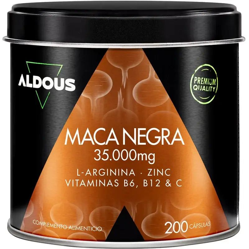 Aldous Bio Peruvian Black Maca Complex Arginin, Zink, Vitamin C, B12 & B6 , 200 Kapseln