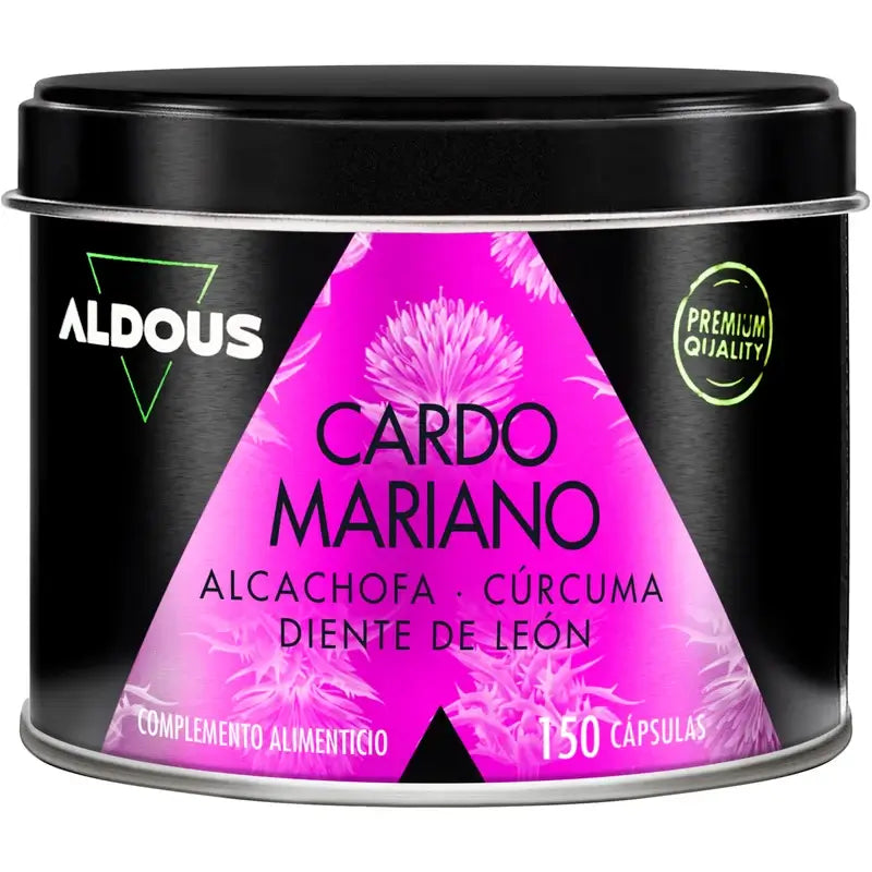 Aldous Labs Nahrungsergänzungsmittel Mariendistel mit Artischocke, Kurkuma, Löwenzahn und Desmodium, 150 Kapseln