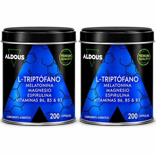 Aldous Labs L-Tryptophan Premium Melatonin 1,78 Mg Magnesium, 200 Veggie-Kapseln, Packung 2
