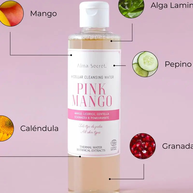 Alma Secret Pink Mango Micellar Water mit Mango, Lakritze, Centella und Granatapfel, 250 ml