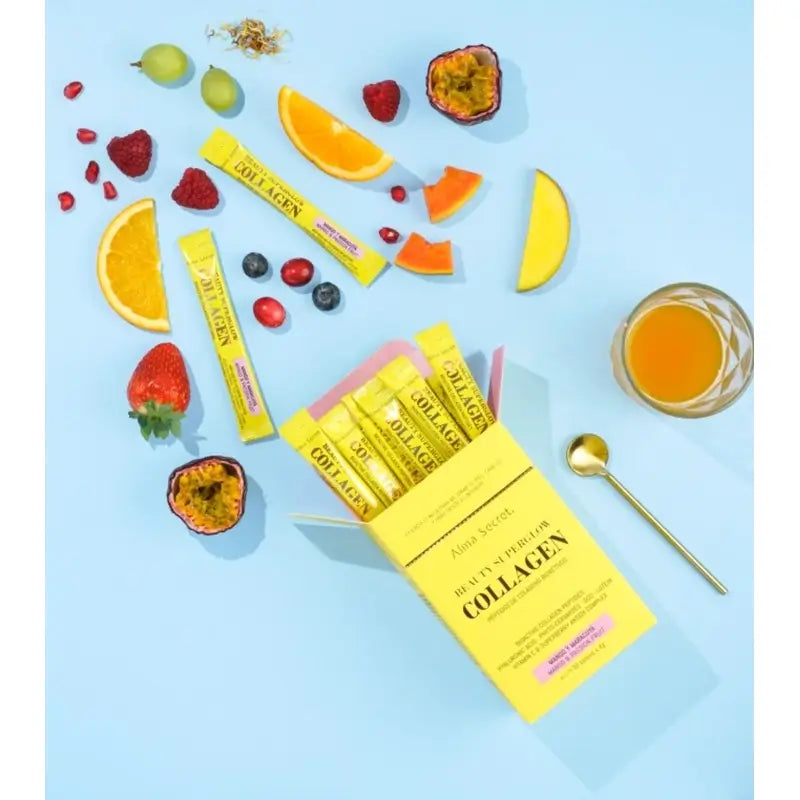 Alma Secret Beauty Superglow Collagen Mango & Maracuja-Geschmack , 30x4 Gramm