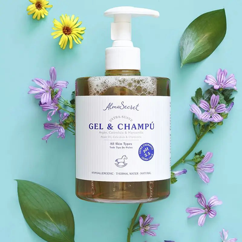 Alma Secret Sanftes Gel-Shampoo mit Argan, Calendula und Kamille
