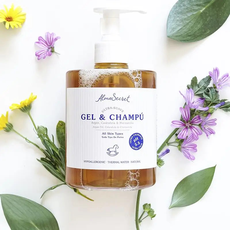 Alma Secret Sanftes Gel-Shampoo mit Argan, Calendula und Kamille