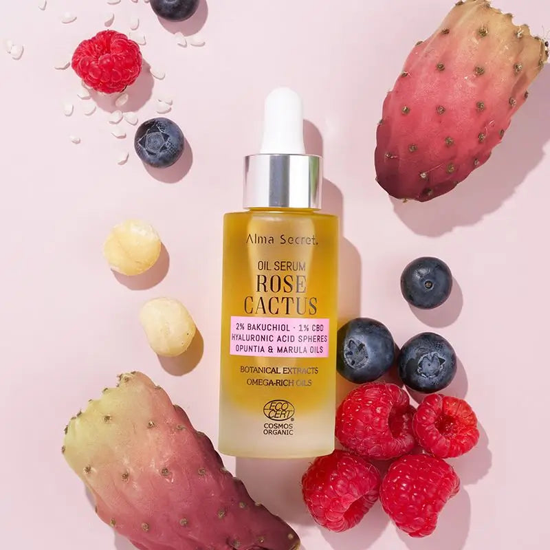 Alma Secret Rose Cactus Serum-Oil mit 2% Bakuchiol, 1% Cbd & A. Hyaluronic A.