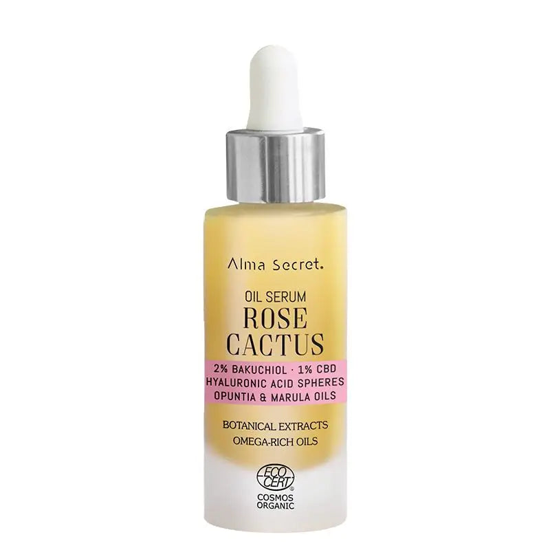 Alma Secret Rose Cactus Serum-Oil mit 2% Bakuchiol, 1% Cbd & A. Hyaluronic A.