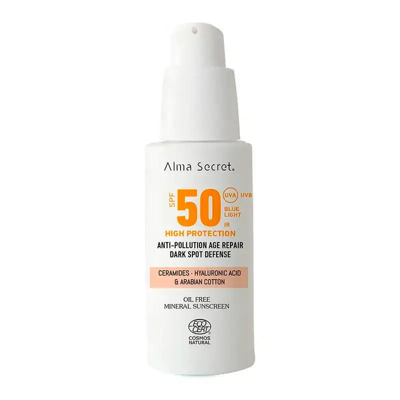 Alma Secret Solar Facial Natural Sunscreen Spf 50 With Ceramides, Anti-Blemish And Oil-Free (Farbe: Sand)