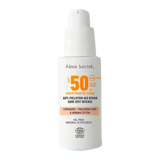 Alma Secret Solar Facial Natural Sunscreen Spf 50 With Ceramides, Anti-Blemish And Oil-Free (Farbe: Sand)
