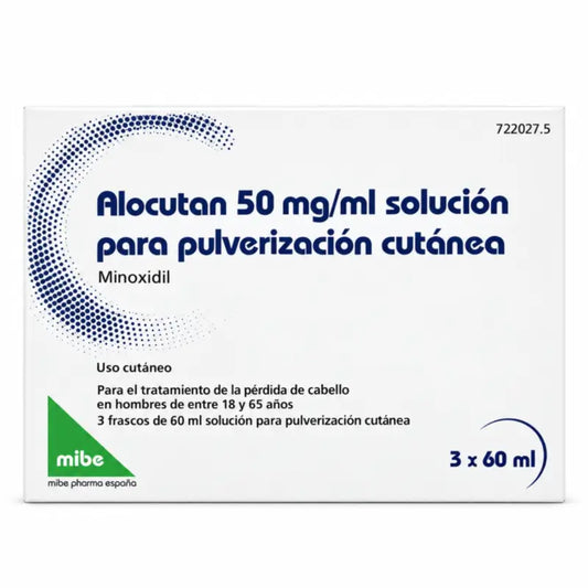 Alocutan 50 mg/ml Minoxidil Hautspray-Lösung 3 Flaschen, 60 ml