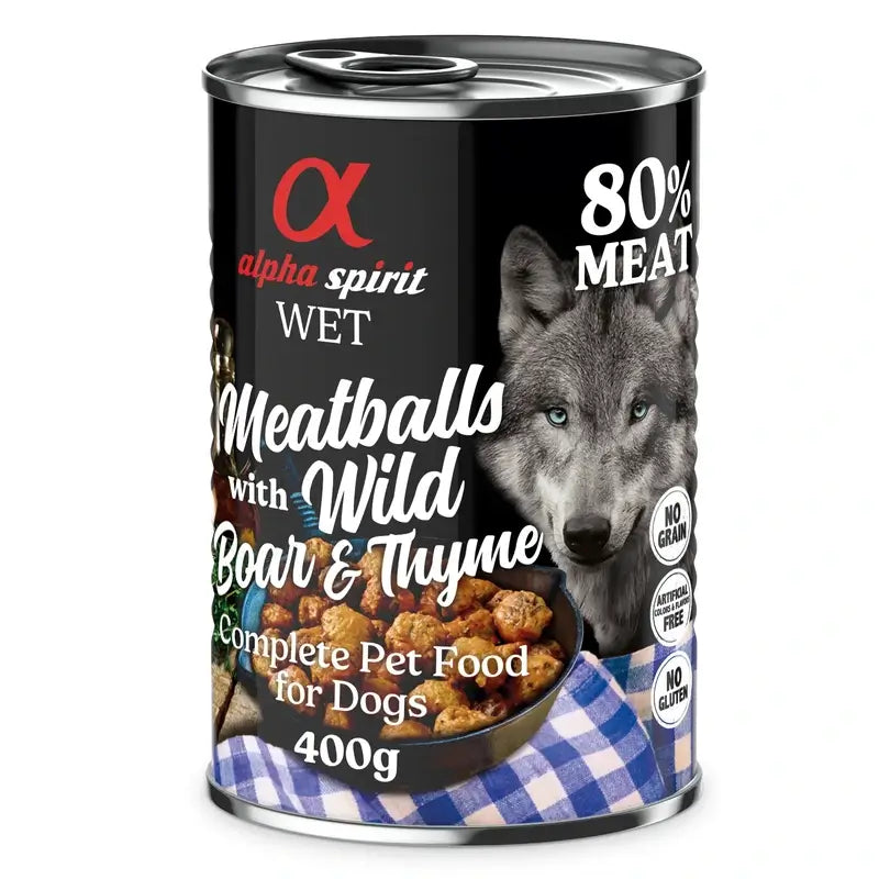 Alpha Spirit Hunde-Fleischbällchen Jabali Thymian 6X400Gr