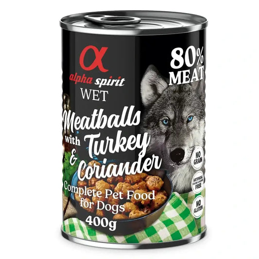 Alpha Spirit Canine Truthahn-Koriander-Fleischbällchen 6X400Gr