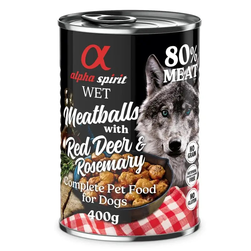 Alpha Spirit Canine Fleischbällchen Wildbret Rosmarin 6X400Gr