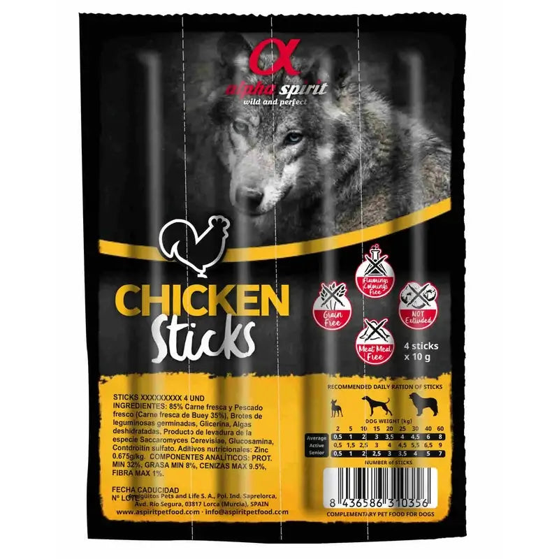Alpha Spirit Canine Hühnerstäbchen 16X4Servietten