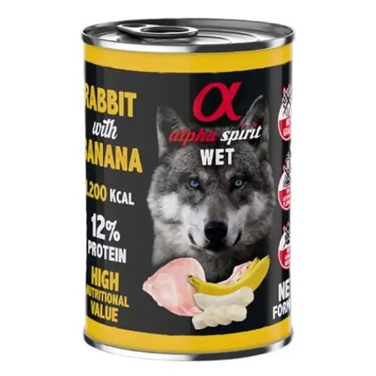 Alpha Spirit Canine Kaninchen mit Banane Dose 6X400Gr