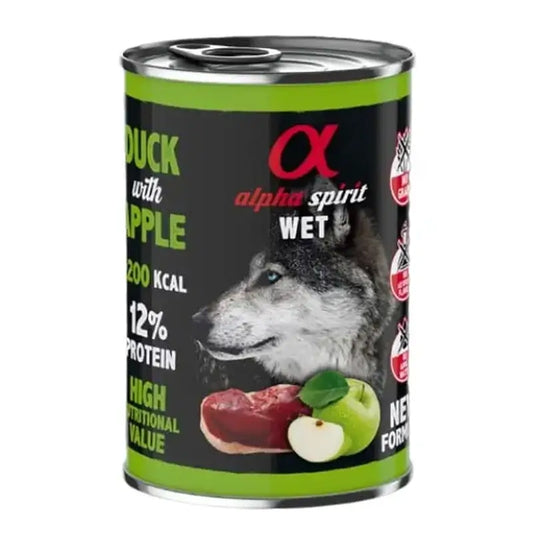 Alpha Spirit Canine Ente mit grünem Apfel Dose 6X400Gr
