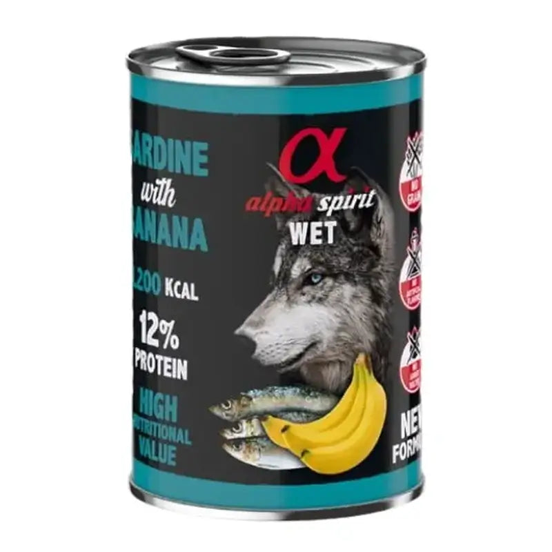 Alpha Spirit Canine Sardine mit Banane Dose 6X400Gr