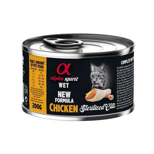 Alpha Spirit Feline Sterilisiertes Huhn Dose 6X200Gr