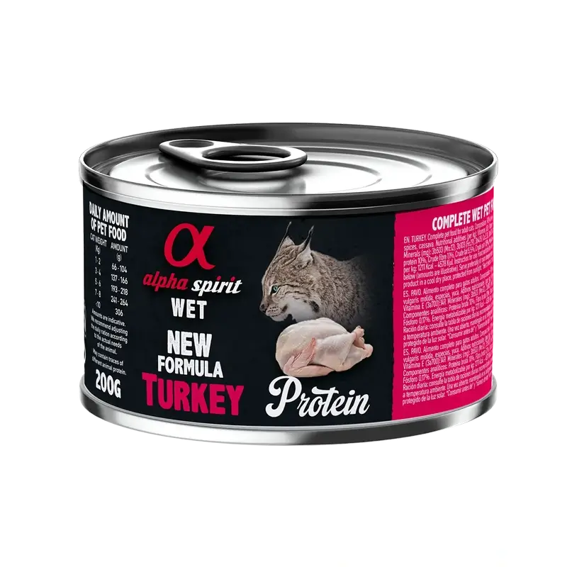 Alpha Spirit Feline Truthahn Dosen Box 6X200Gr