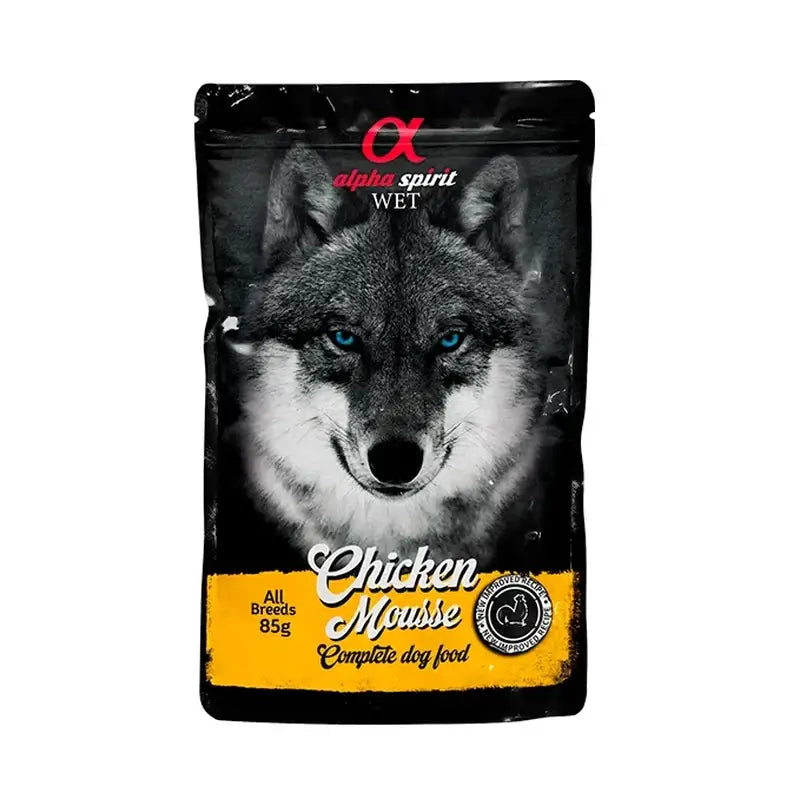 Alpha Spirit Canine Pouch Chicken, 24 x 85 g