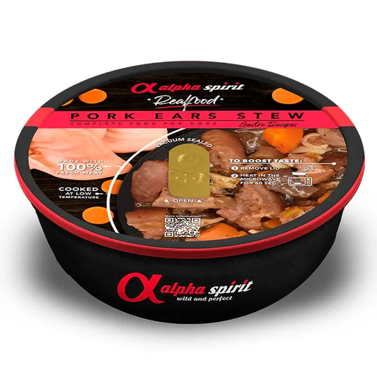 Alpha Spirit Canine Realfood Pork Ear Stew, 9 x 280 g