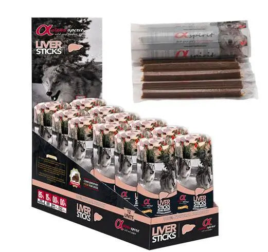 Alpha Spirit Canine Ristra Liver Box 12X160Gr, snack for dogs
