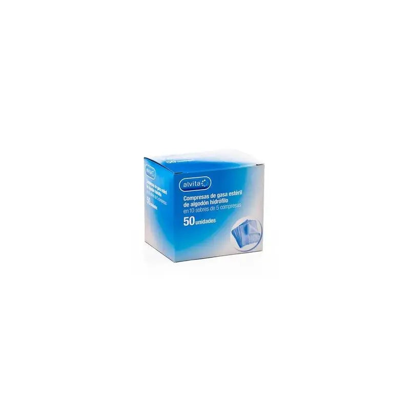 Alvita Hydrophilic Cotton Sterile Gauze Pads, 50 pcs.