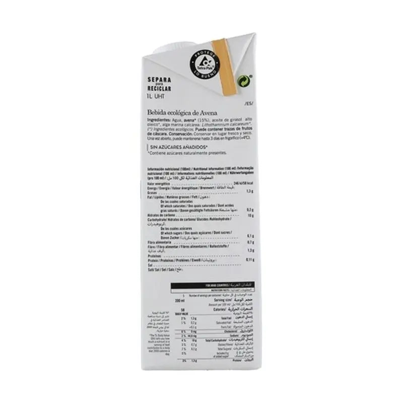 Amandin Haferflocken-Gemüse-Getränk 0% Zucker 1Lt 6Pcs. bio
