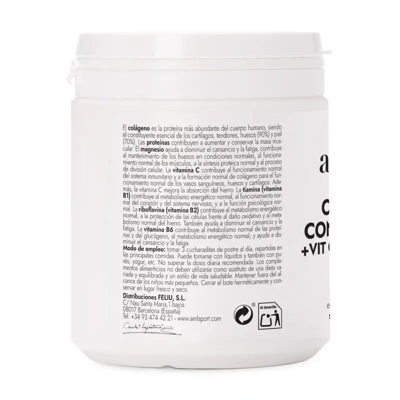 AML SPORT Kollagen mit Magnesium + Vitamin C + Vitamin B1 B2 B6 Erdbeergeschmack, 350 g