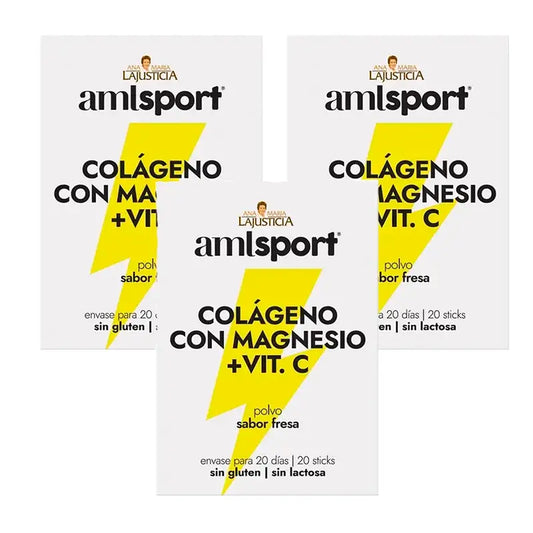 Amlsport Kollagen mit Magnesium + Vitamin C Erdbeergeschmack, 3X20 Sticks