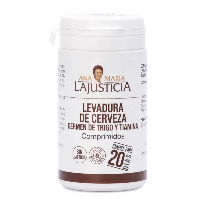 Ana Maria Lajusticia Brewer's Yeast + Wheat Germ + Thiamine (B1), 80 tablets
