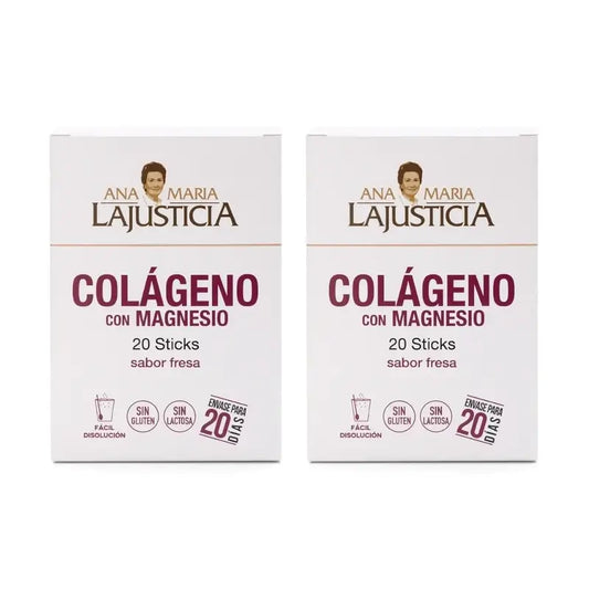 Ana Maria Lajusticia Kollagen mit Magnesium Erdbeergeschmack, 2x20 Sticks