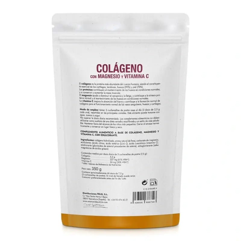 Ana Maria Lajusticia Kollagen mit Magnesium + Vit.C Erdbeergeschmack Pulver Doypack, 350 Gramm