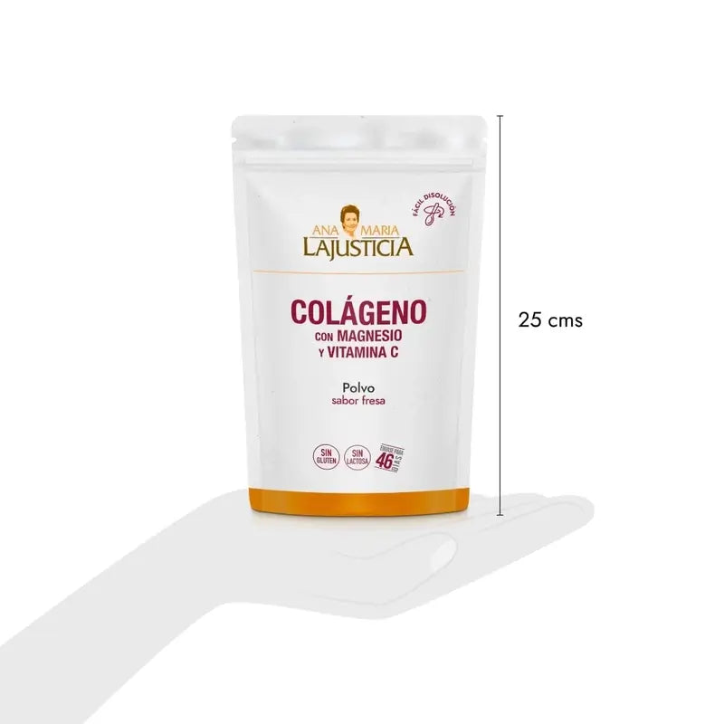 Ana Maria Lajusticia Kollagen mit Magnesium + Vit.C Erdbeergeschmack Pulver Doypack, 350 Gramm