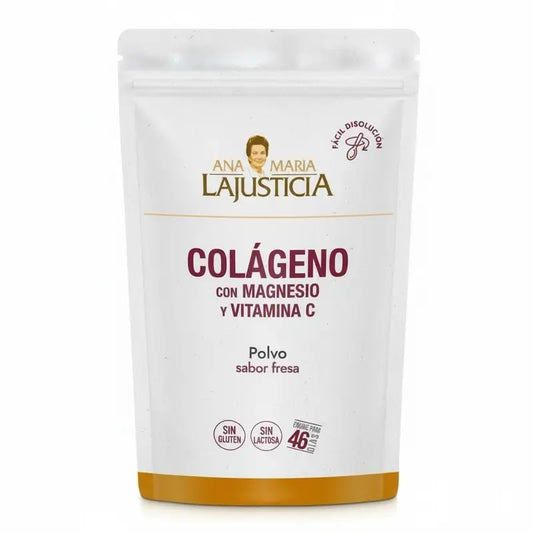 Ana Maria Lajusticia Kollagen mit Magnesium + Vit.C Erdbeergeschmack Pulver Doypack, 350 Gramm