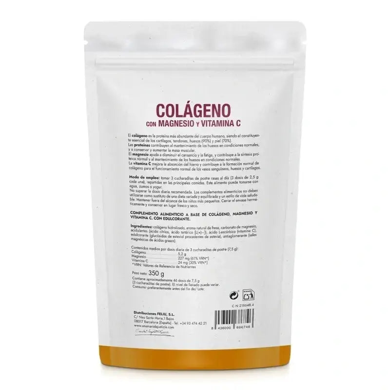 Ana Maria Lajusticia Kollagen mit Magnesium + Vit.C Erdbeergeschmack Pulver Doypack , 3x350 Gramm