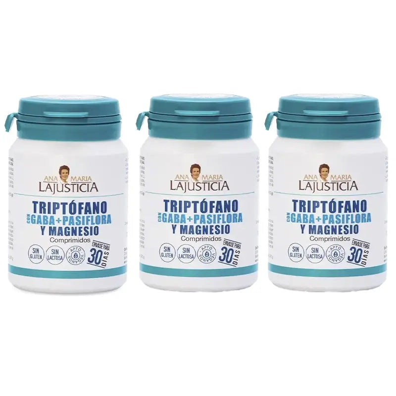 Ana Maria Lajusticia Tryptophan mit GABA + Plasifora und Magnesium, 3x60 Tabletten