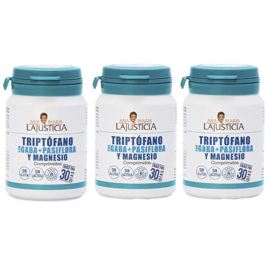 Ana Maria Lajusticia Tryptophan mit GABA + Plasifora und Magnesium, 3x60 Tabletten